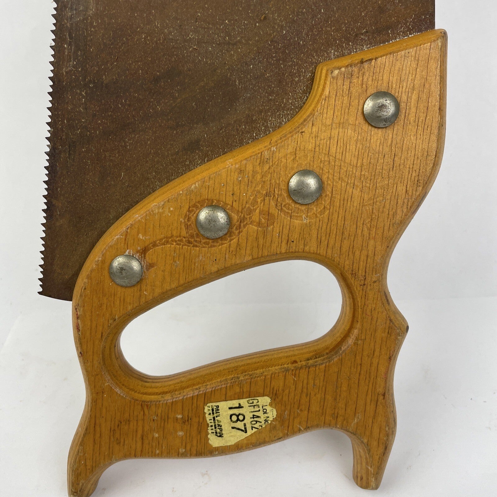 SANDVIK HOGBOO Hand Saw 271 Made in Sweden Wooden Dragon Handle Vintage VGC
