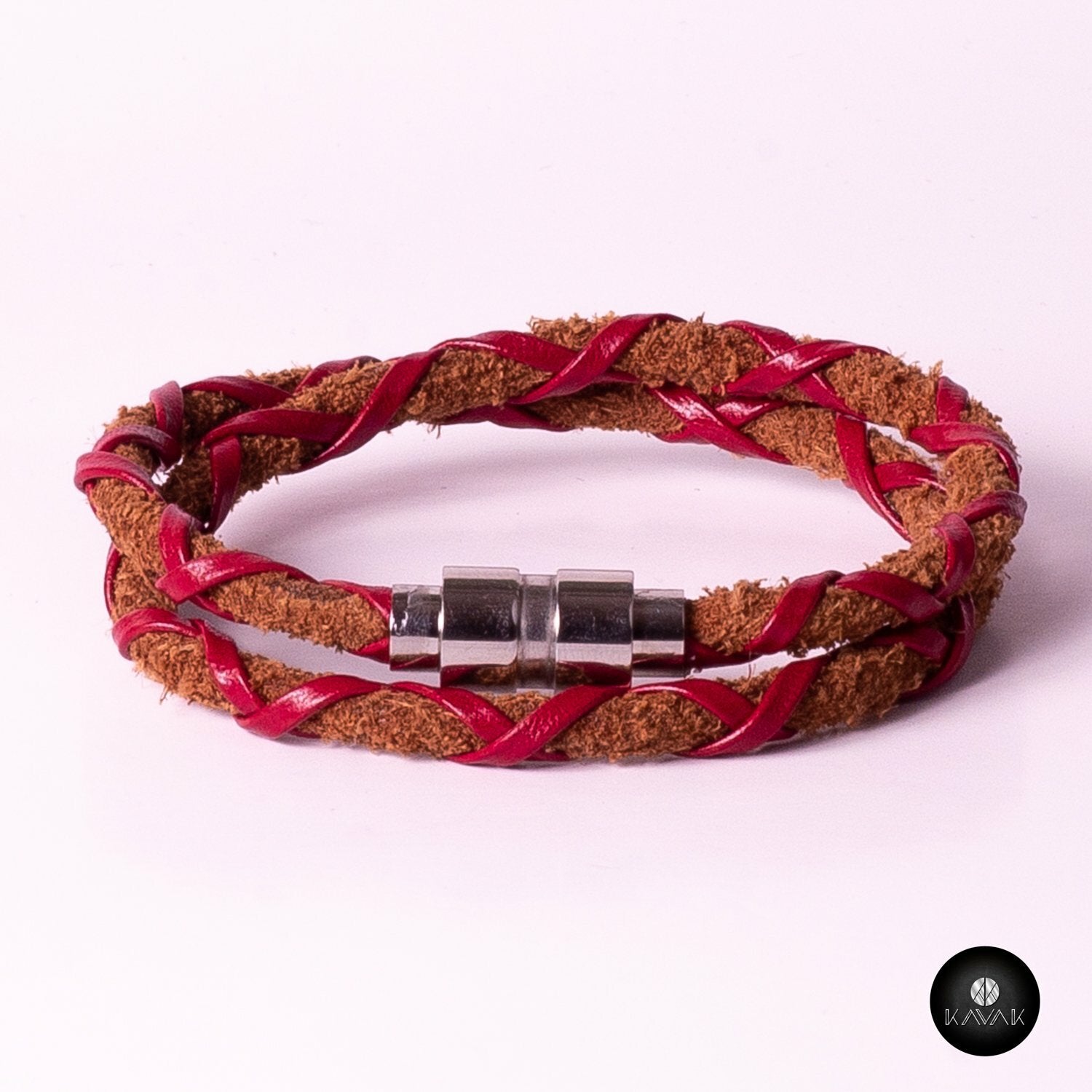 Kavak - Handmade Fearless Red Leather Adjustable Women's Bracelet