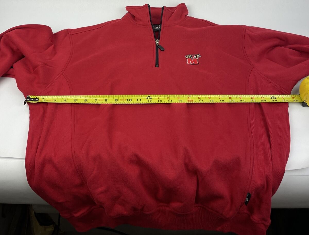 Ashworth weather Systems Maryland Red Mens Medium 1/4 Zip Jacket Wind Resistant