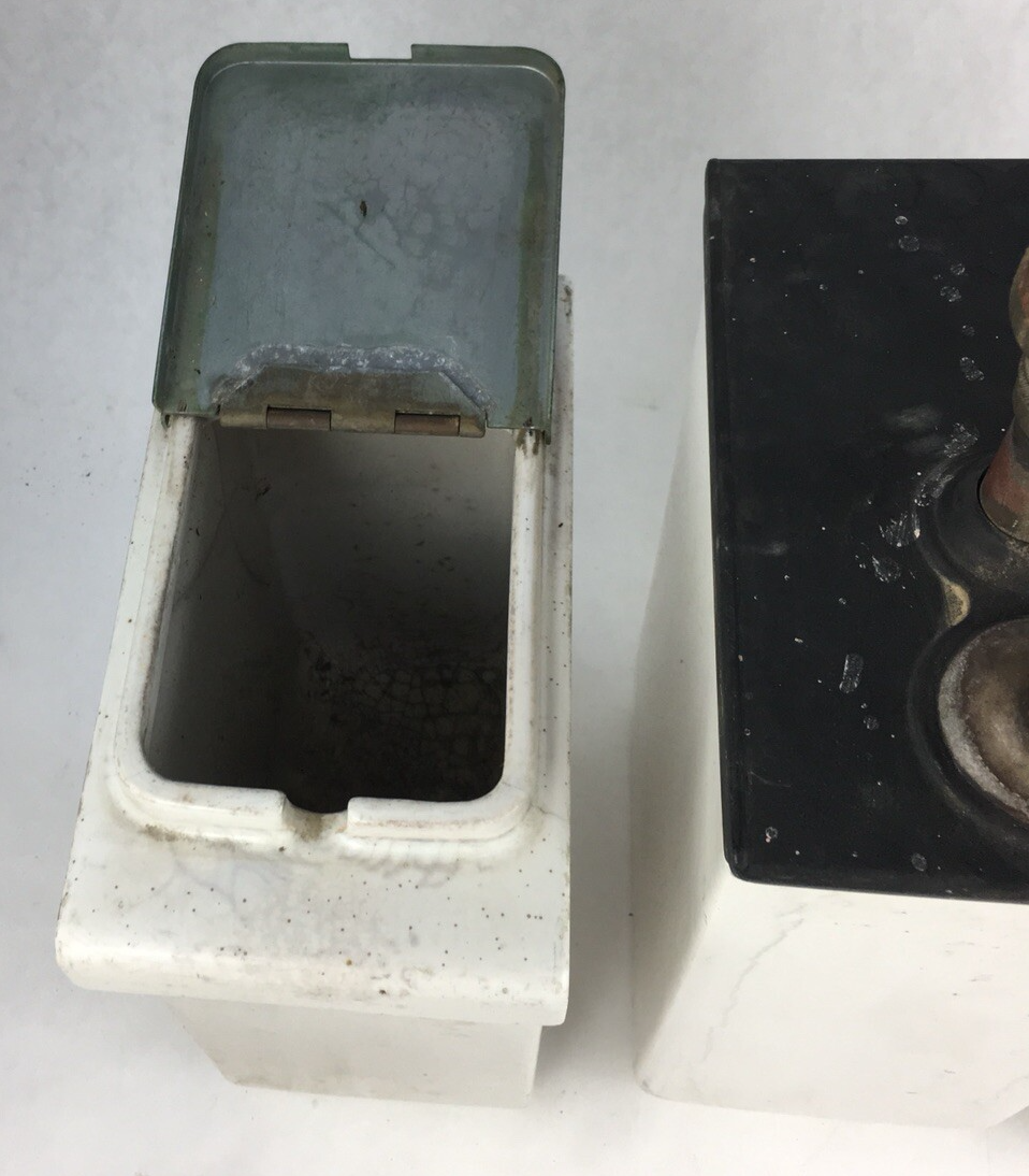 Vintage / Antique Porcelain Ice Cream Soda Fountain Topping Dispenser Lot RARE