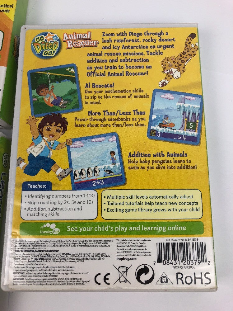 Bundle 3 X Leapster Leapster2 Toy Story 3, Penguins Of Madagascar Go Diego Go VG