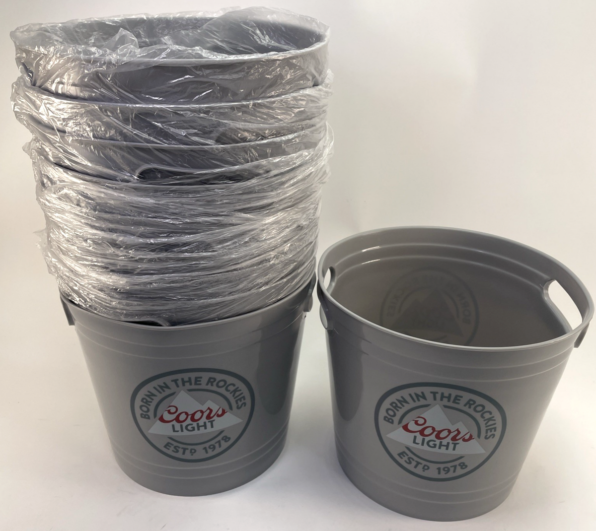 Lot of 10 Coors Light Mountain Logo 5 Quart 5QT Plastic Ice Drinks Beer Bucket