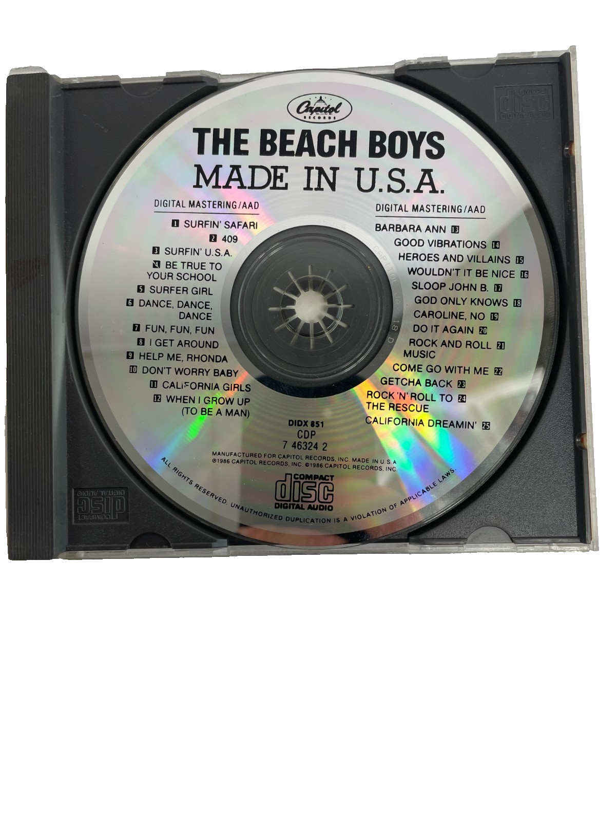The Beach Boys Made In U.S.A. Surfin' Safari 409 Surfin' U.S.A. Surfer Girl CD#6