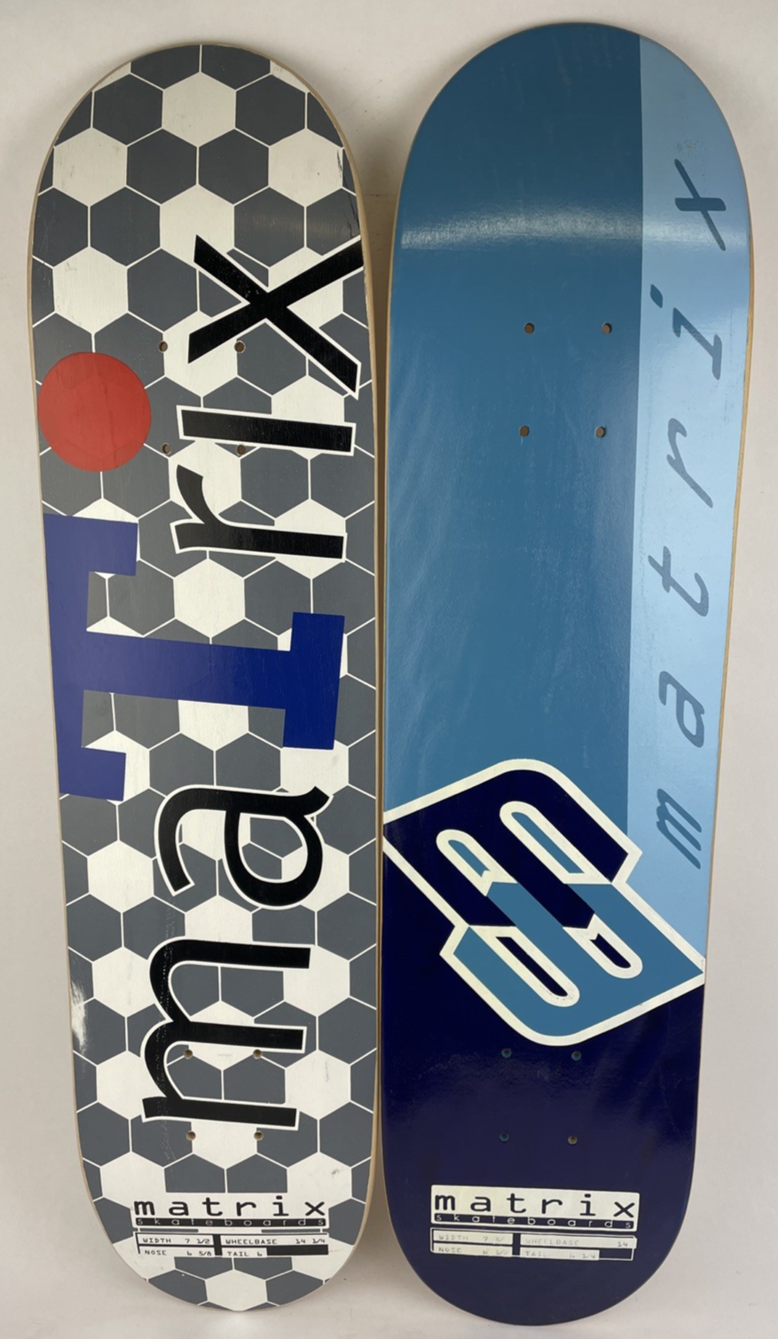 Vintage MATRIX SKATEBOARDS Argentina lot of 2 Skateboard Decks Circa 1998 - RARE