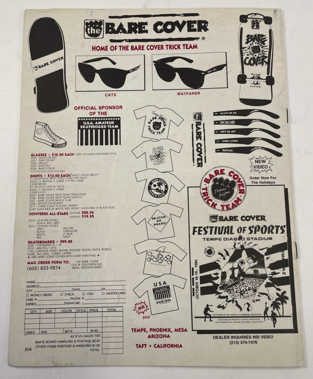 Bare Cover " Festival of Sports " NSA Skateboarding Skateboard Contest Program