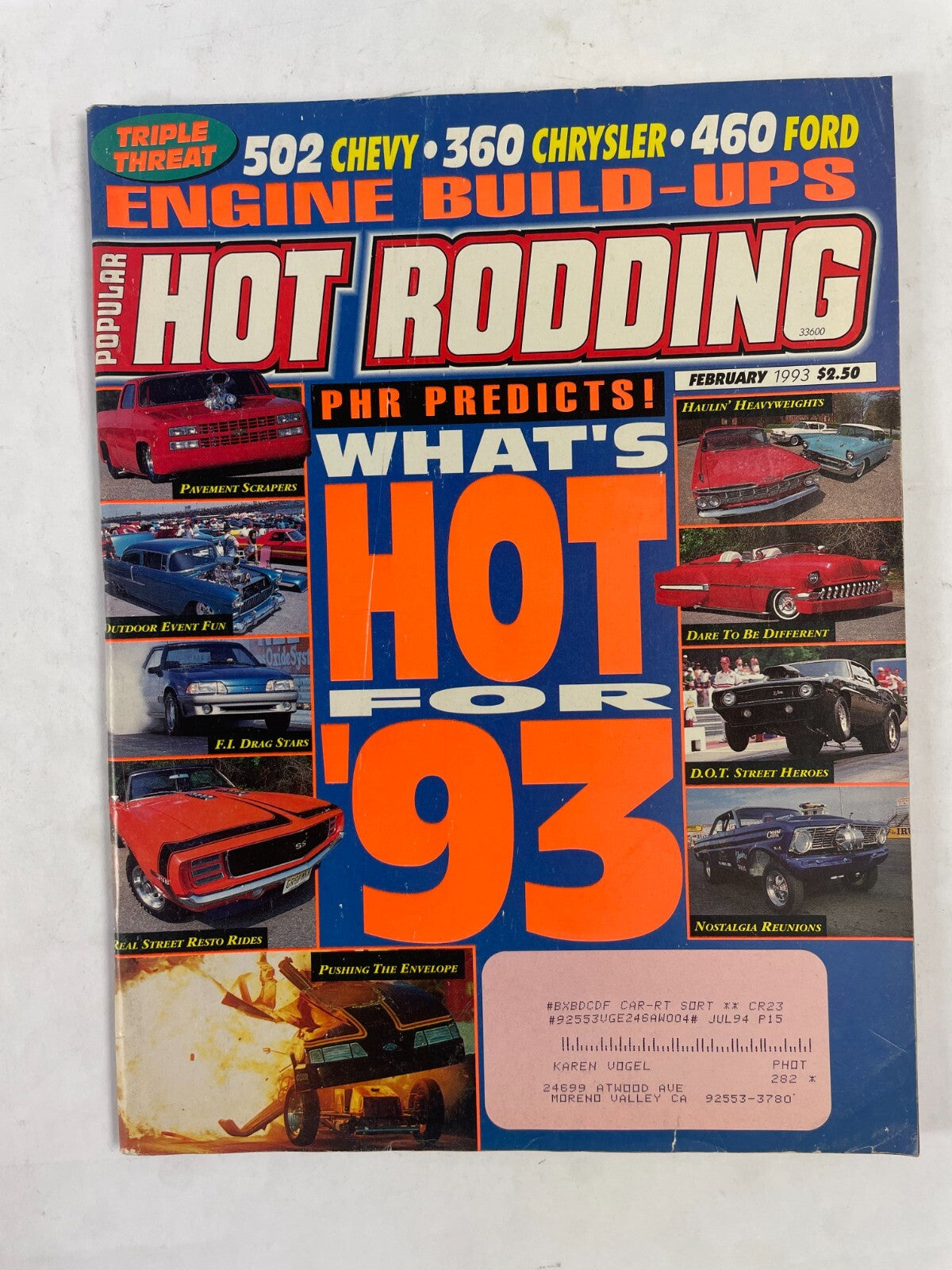 July 1994 Hot Rodding Magazinee PHR Predicts! What's Hot For '93 Engine Build-Up