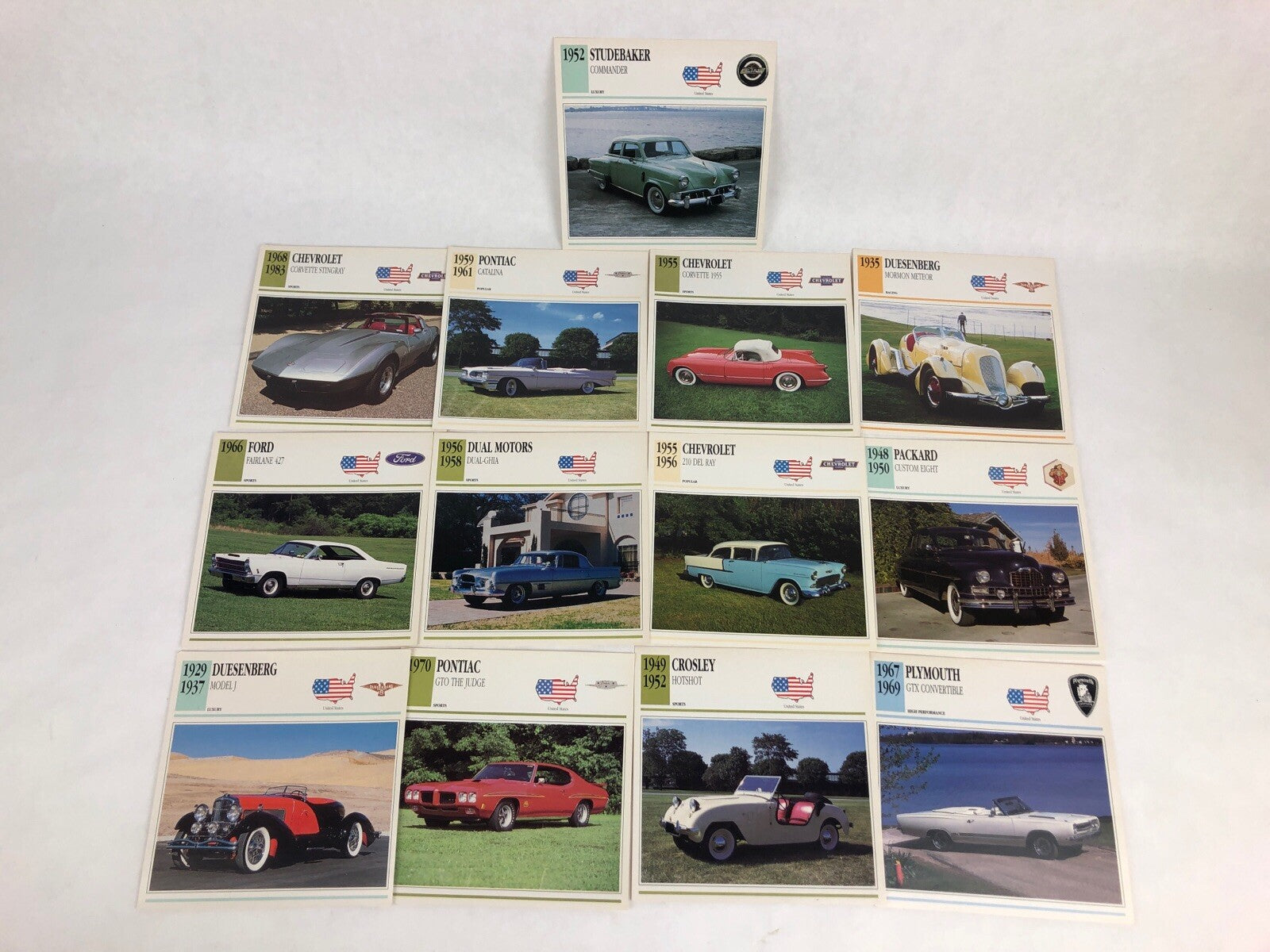 59 x GMH (6"X6") CARDS OF KNOWLEDGE AUTOMOBILE USA Italy GB Germany France