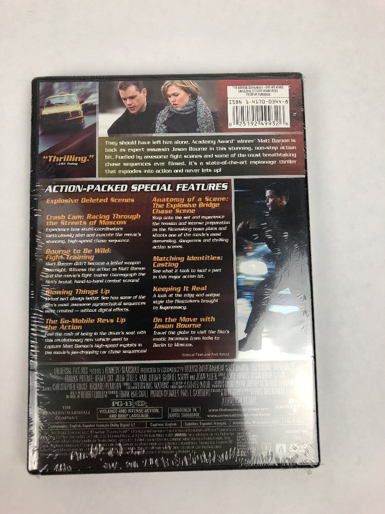 The Bourne Supremacy 2004 DVD. (Matt Damon,Julia Stiles, Brian Cox)Series # 2  