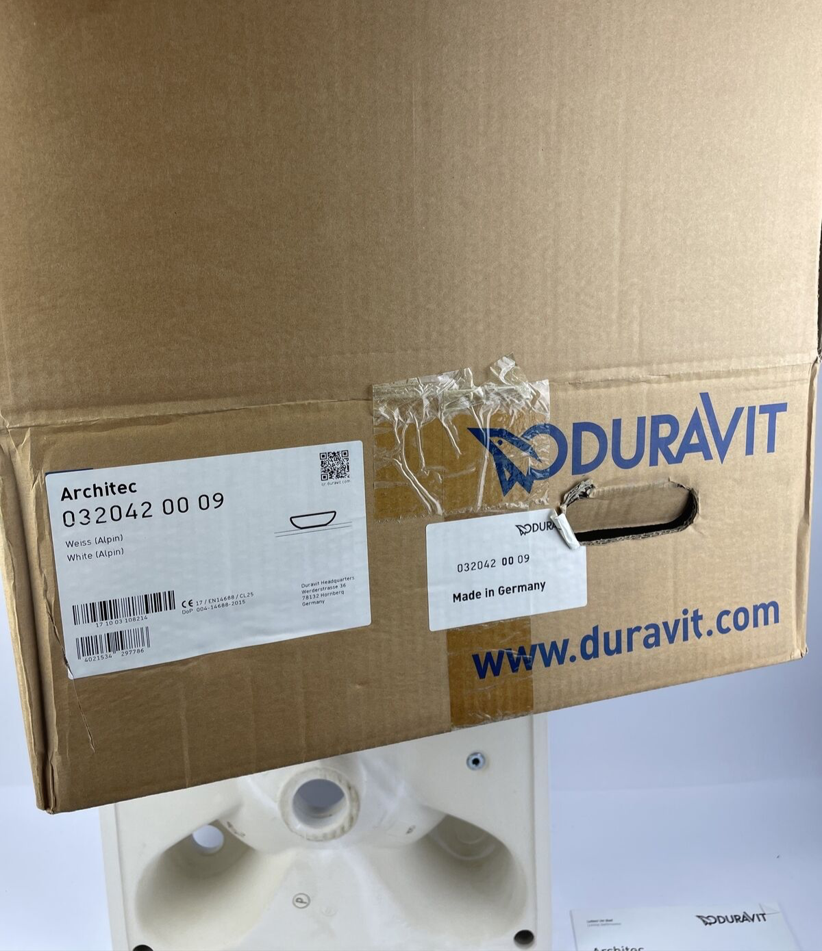 0320420009 Duravit Architec Ceramic Vessel Bathroom Sink Single Faucet Hole P18