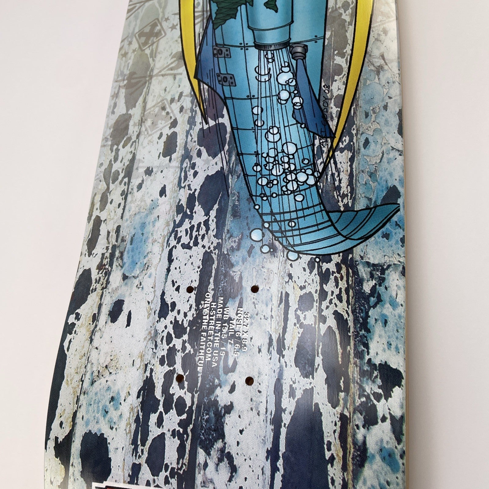 H-STREET SKATEBOARDS ART GODOY KILLER HYBRID BARRACUDA SKATEBOARD DECK USA MADE