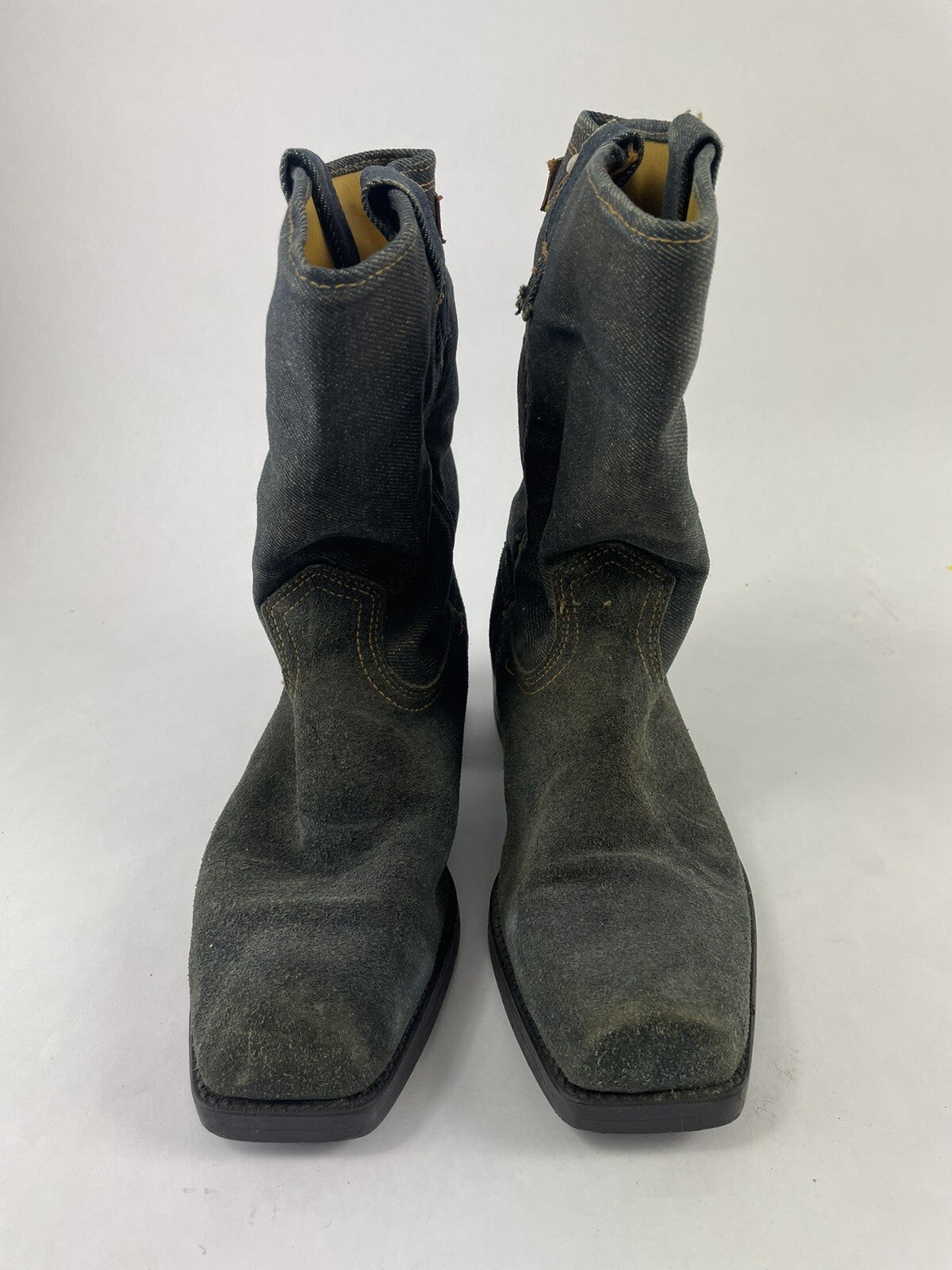 DINGO vintage blue deim and suede western boots  5.5 D USA women