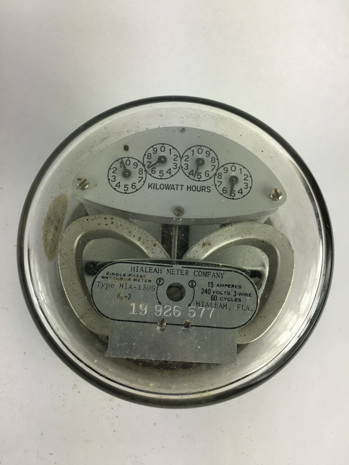 Hialeah Kilowatt Hours Single Stator Watt Hour Meter Type HIA 130S 240v 3-Wire