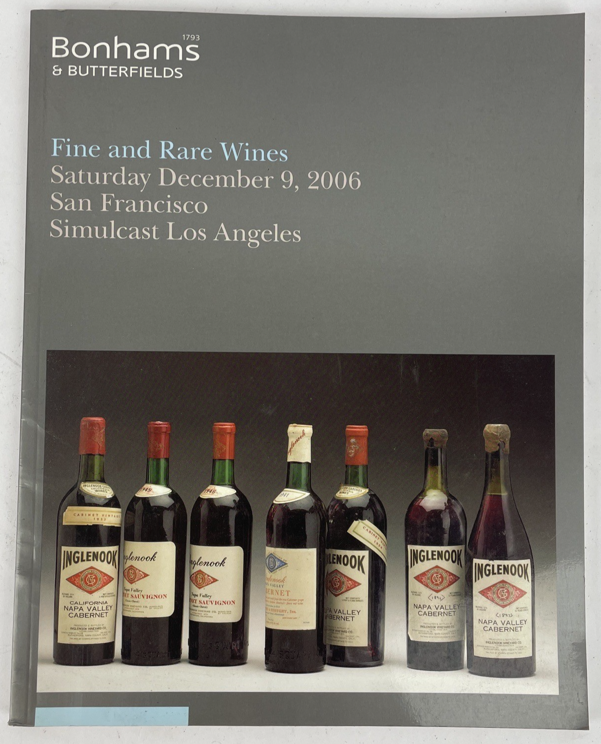 Bonhams 1793 Fine & Rare Wines Auction Catalog 2006 San Francisco / Los Angeles