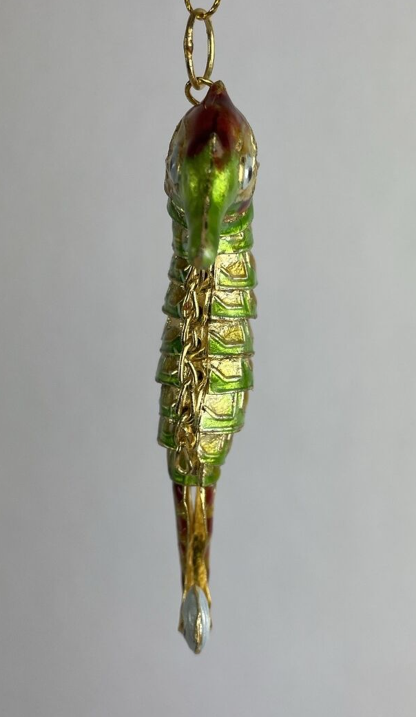 Beautiful Cloisonné Enamel Articulated Tropical Reef SEAHORSE Christmas Ornament