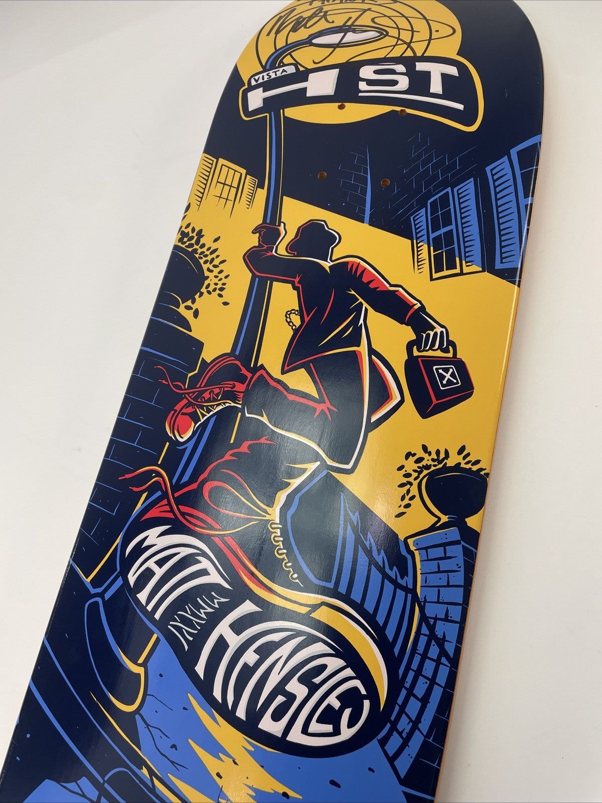 Matt Hensley H-STREET Vista Pole Swinger Skateboard Deck Signed 32" x 9"