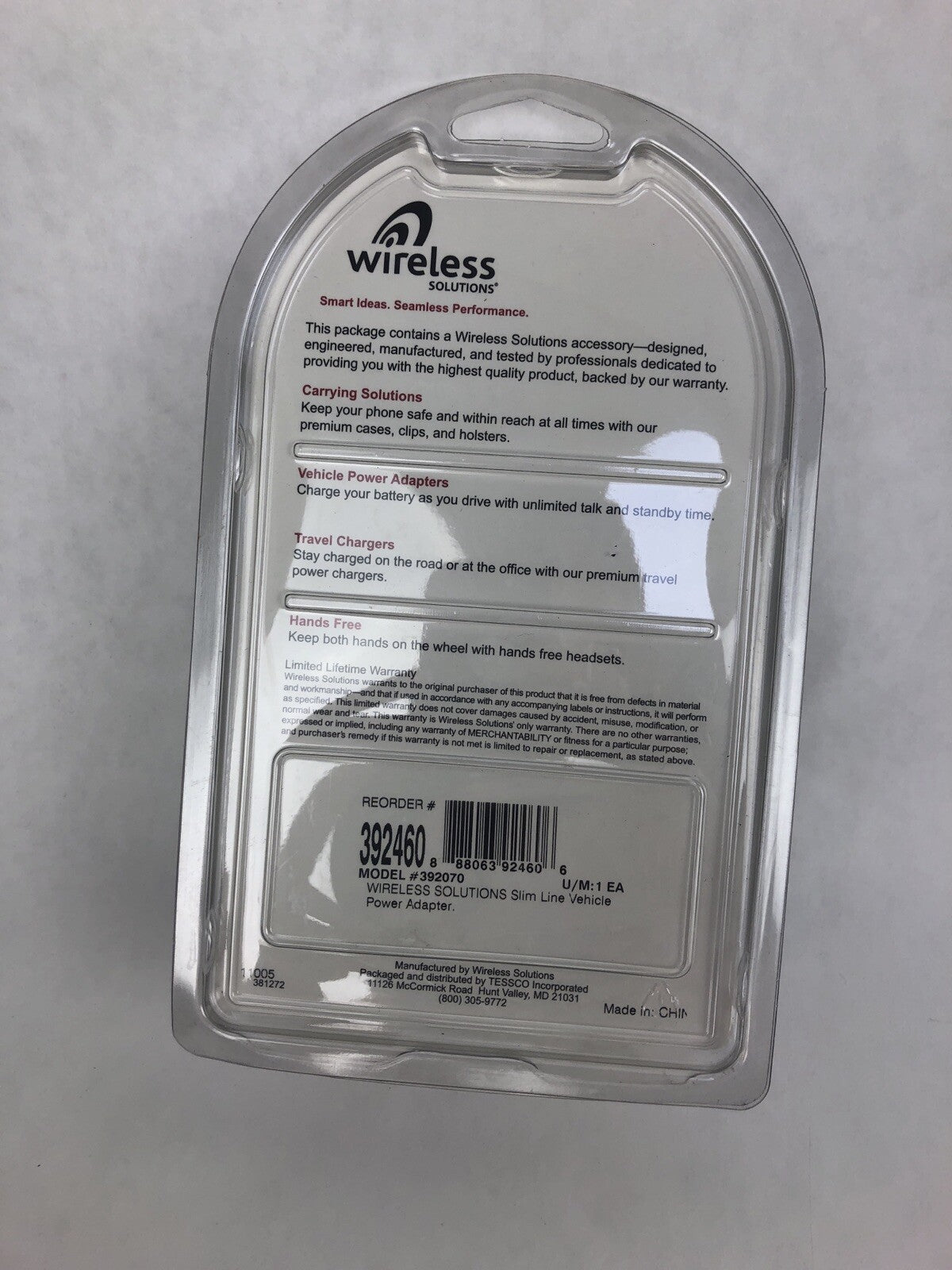 Wireless Solutions Vehicle Power Adapter, New In Package, Model #392070 LG LX160