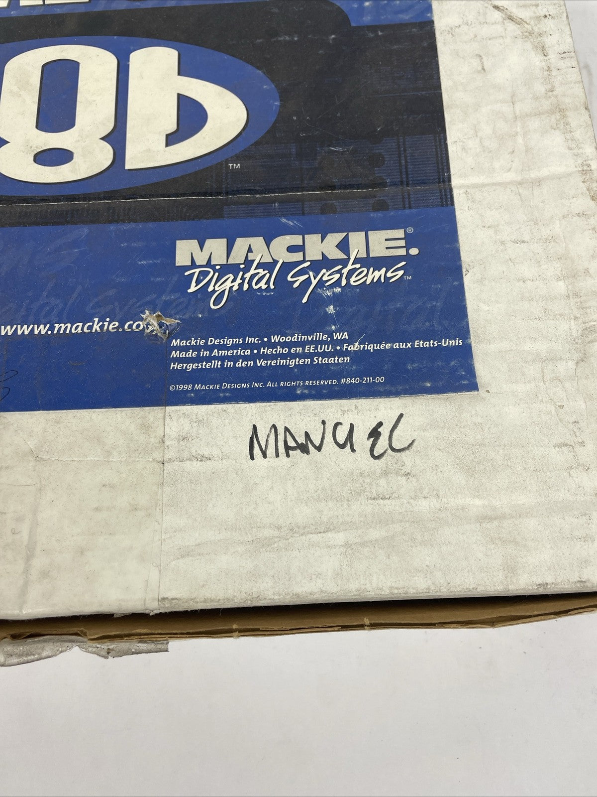 Mackie Digital Systems 8 Bus Owner's Manual & Protective Binder in Original Box