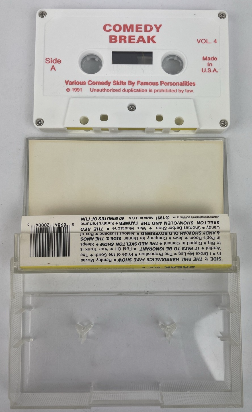 COMEDY BREAK Volume IV 4 Cassette 1991 Tape VINTAGE 60 Minutes Of Fun CLASSIC
