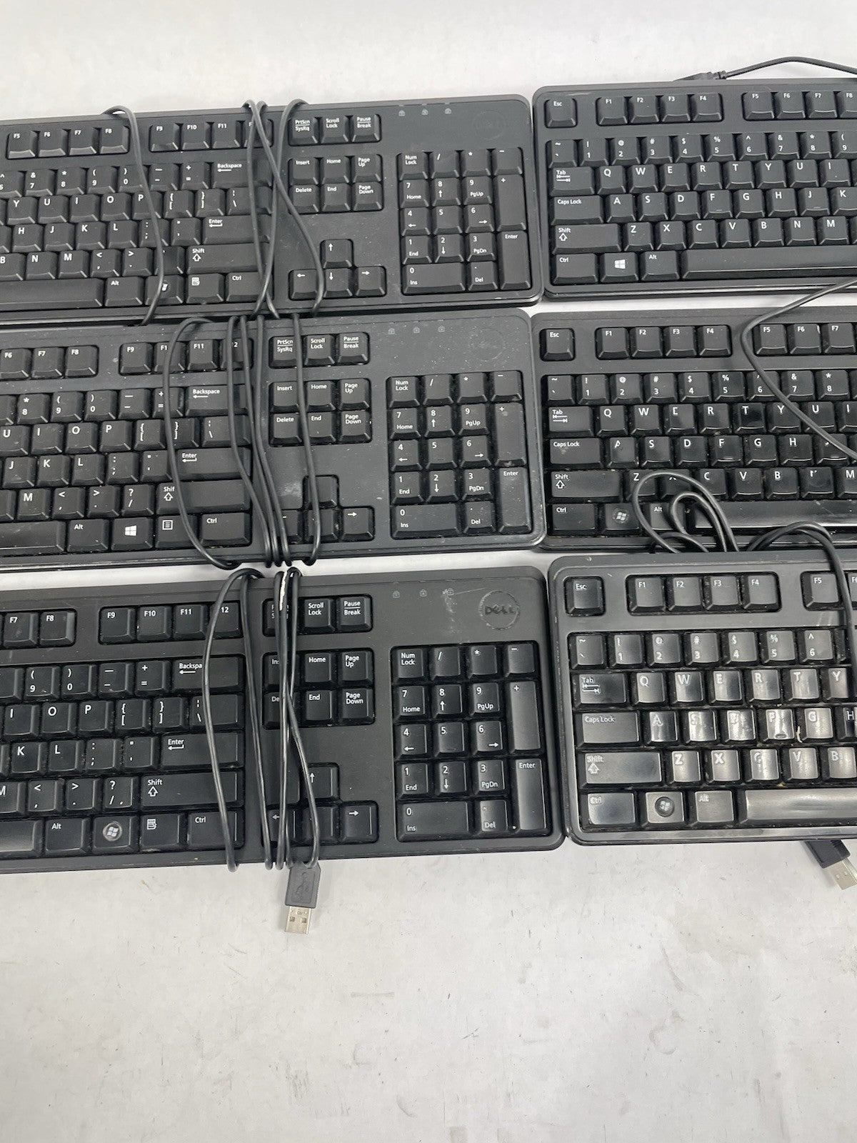 Lot of 6:  Dell Ultra Slim USB Wired Slim Keyboards KB212-B