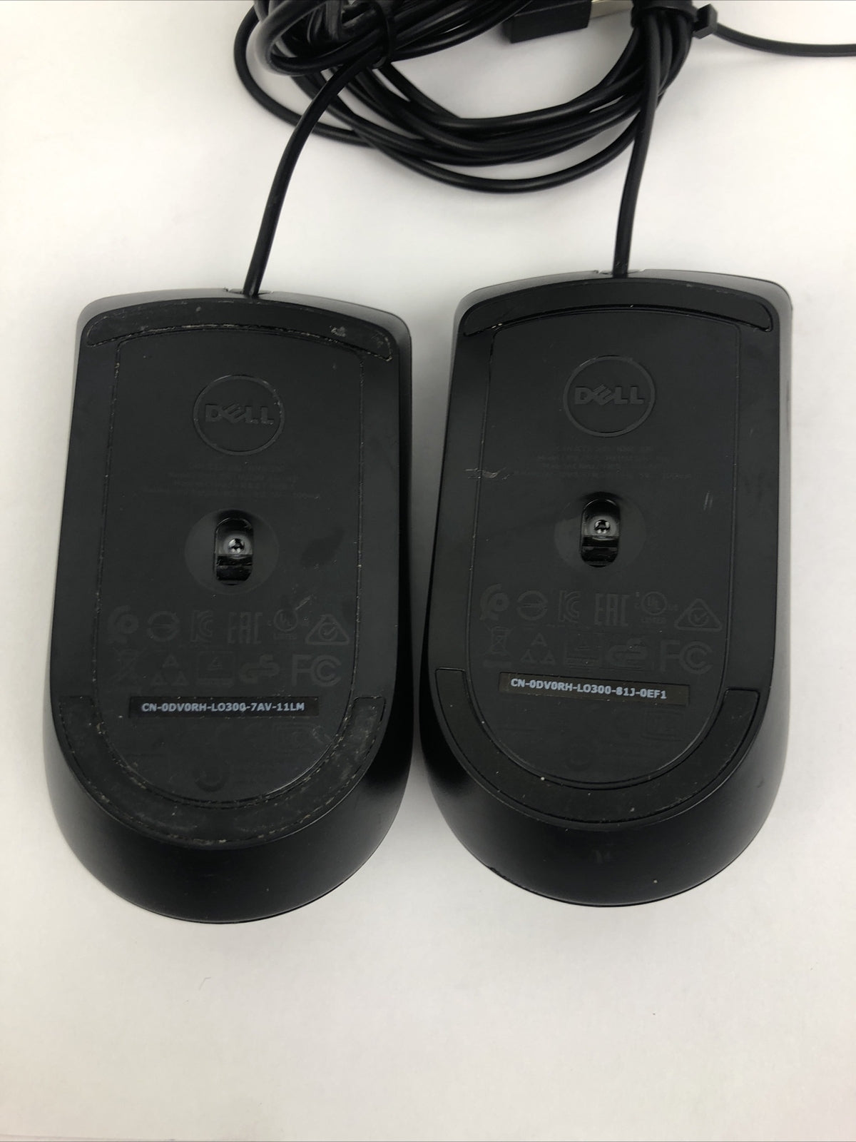 (Lot of 2) 2 x  Dell MS116 USB Wired Optical Scroll Wheel Black Mouse VGC LOOK