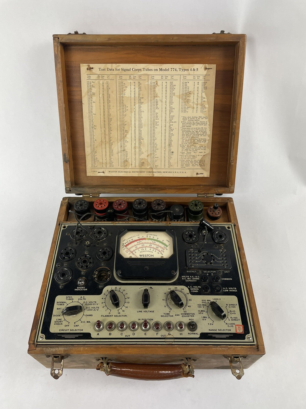 Weston Model 774 TYPE 4 VALVE TUBE TESTER ANALYSER