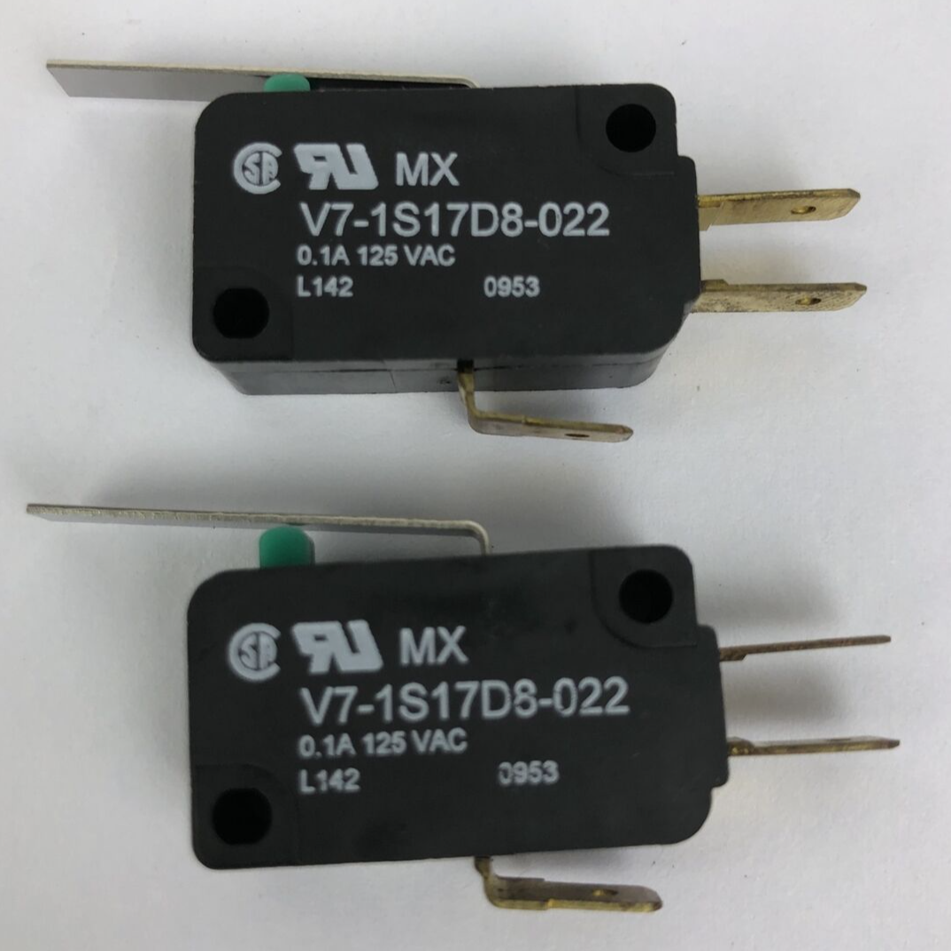 2 x Honeywell V7-1S17D8-022 Micro Switch Momentary .1A 125VAC Hinge Lever