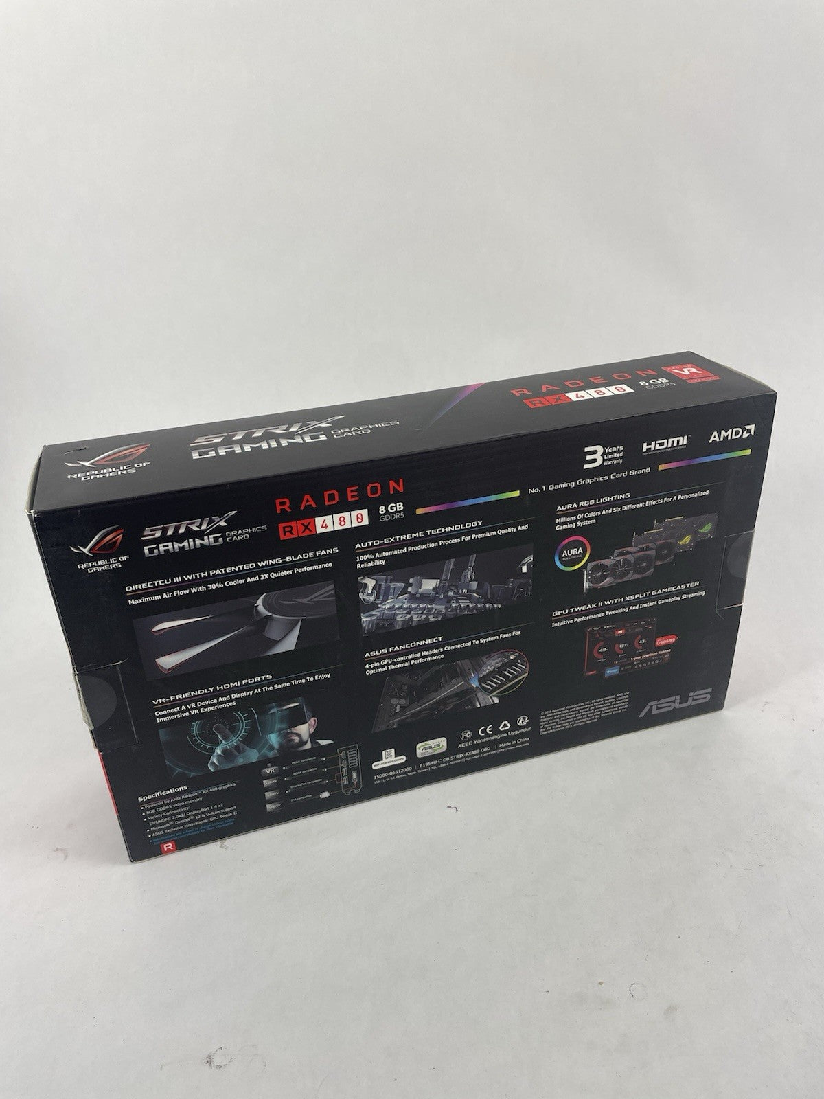 ASUS ROG Strix Radeon Rx 480 8GB DP 1.4 HDMI 2.0 Polaris Vr Ready Graphic card