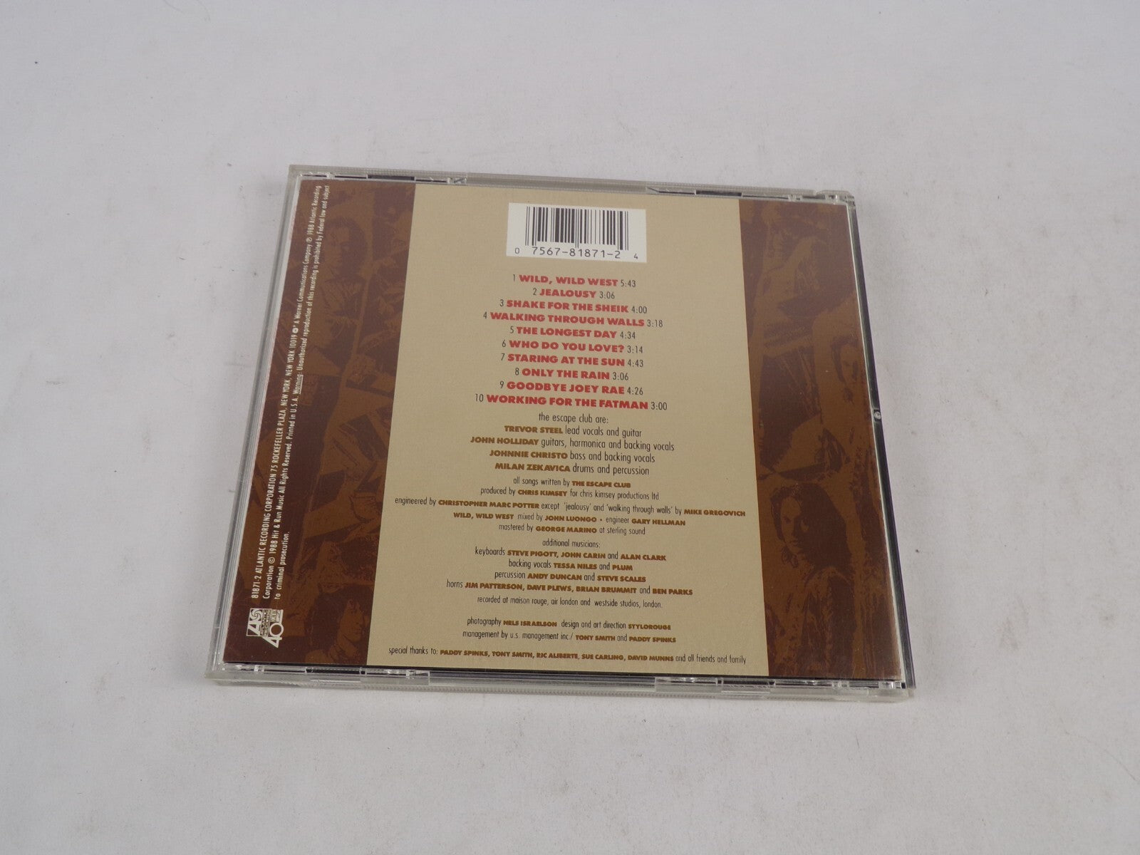 The Escape Club Wild Wild West Jealosy Shake For The Sheik Walking Through CD#53