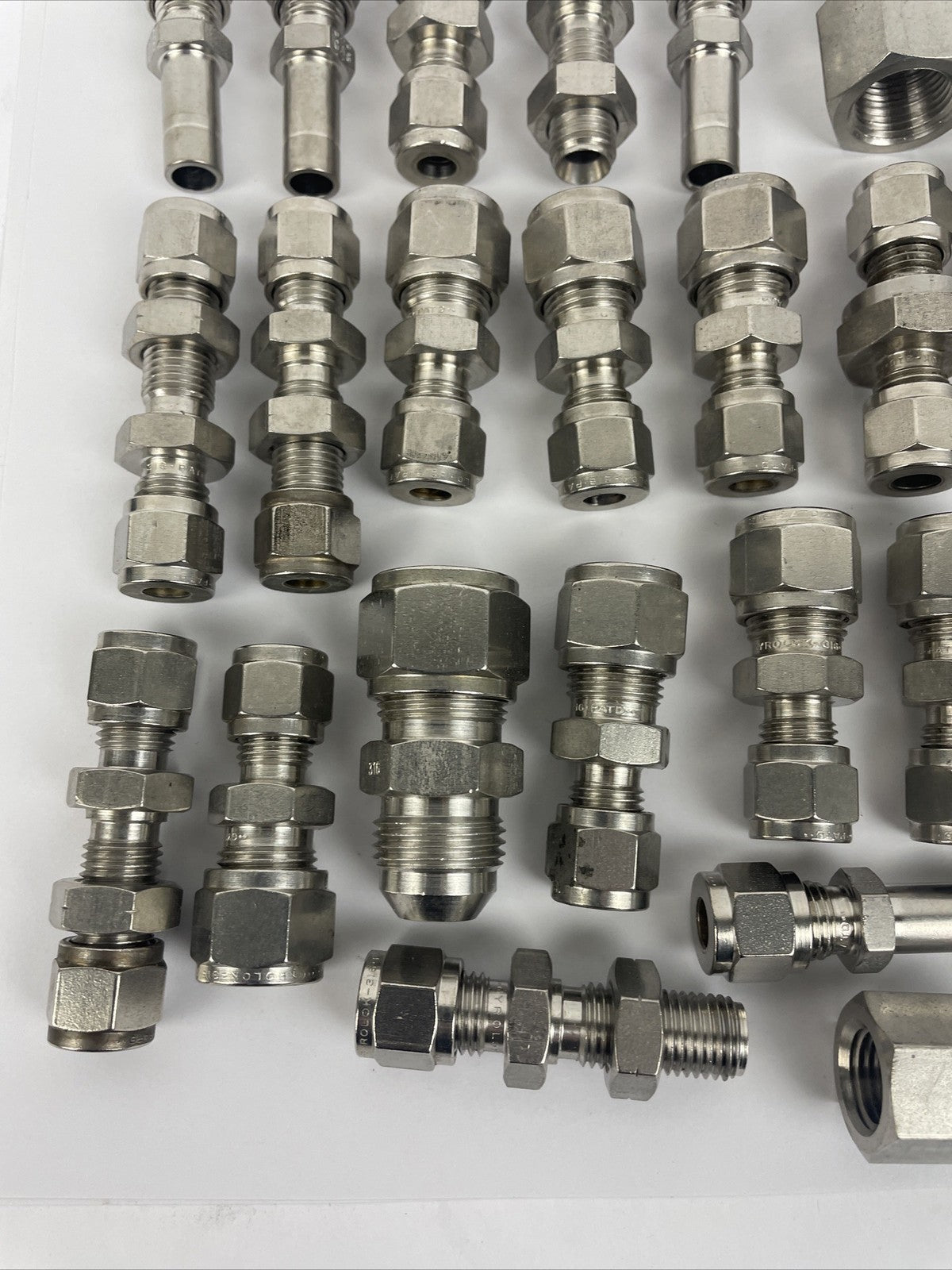 Large Lot Of SWAGELOK CAJON GYROLOK SS Stainless Hydraulic Fittings Asst. Sizes