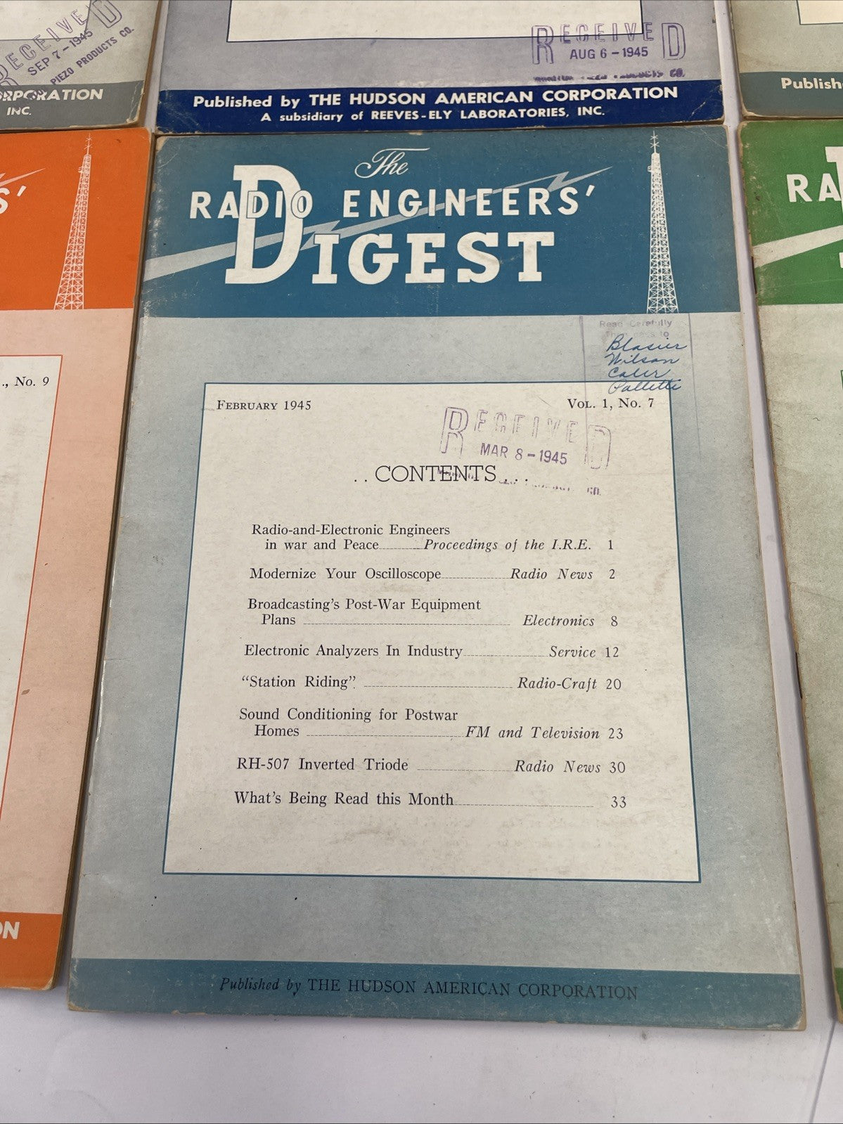 Lot of 8 x The Radio Engineers' Digest 1945 Edition Hudson American Corporation