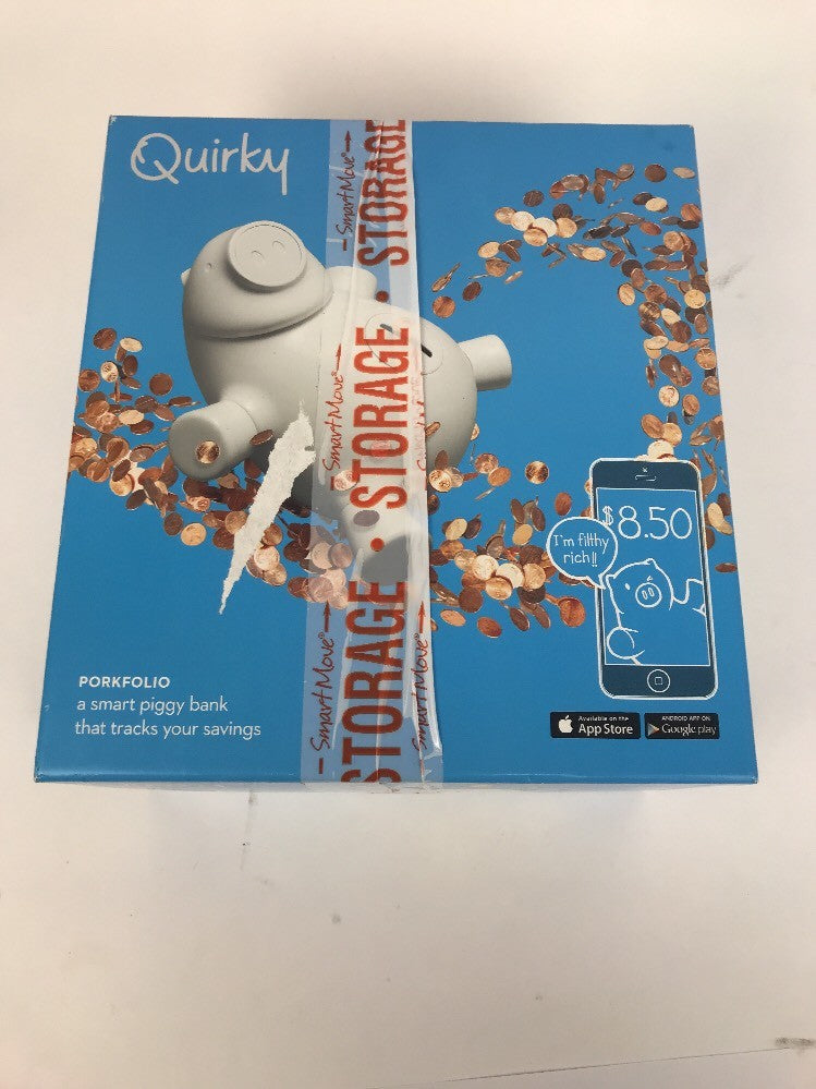Quirky Porkfolio Smart Electronic Piggy Bank White Wifi App - Track Your Savings
