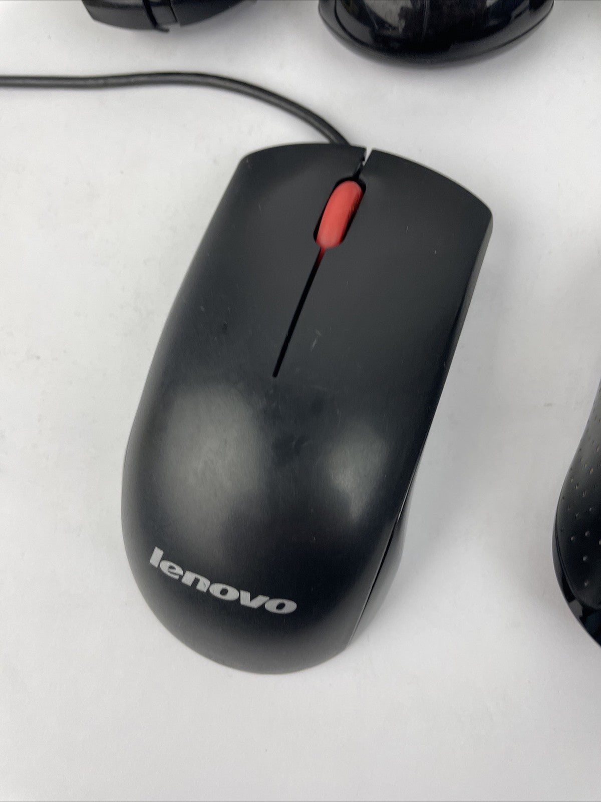 6 x Assorted Corded Mouse Lot - CHERRY GENTIX, 2 x Lenovo, Dynex, HP, Kensington