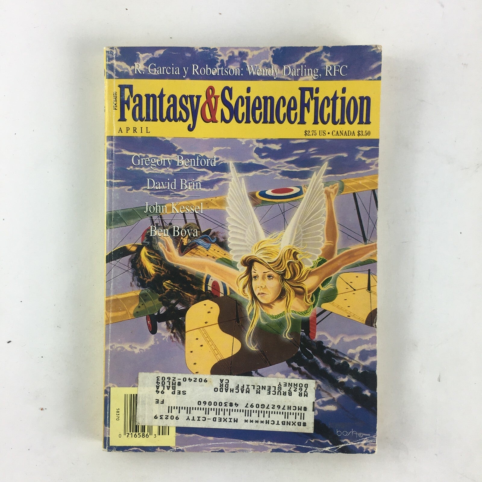 April Fantasy&Science Fiction Magazine Gregory Benford David Brin John Kessel