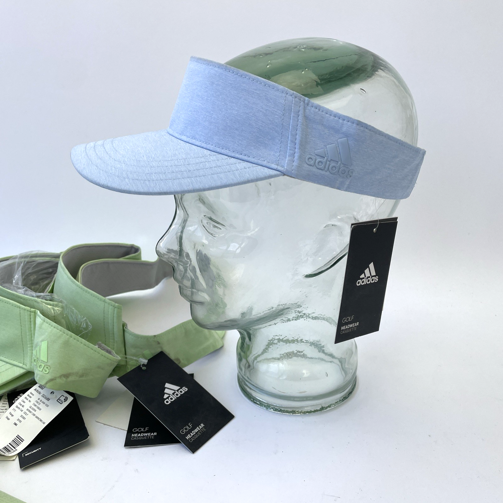 Lot of 14 Adidas Visor Hat Cap Strap Back One Size Green Blue Golf Tennis Womens