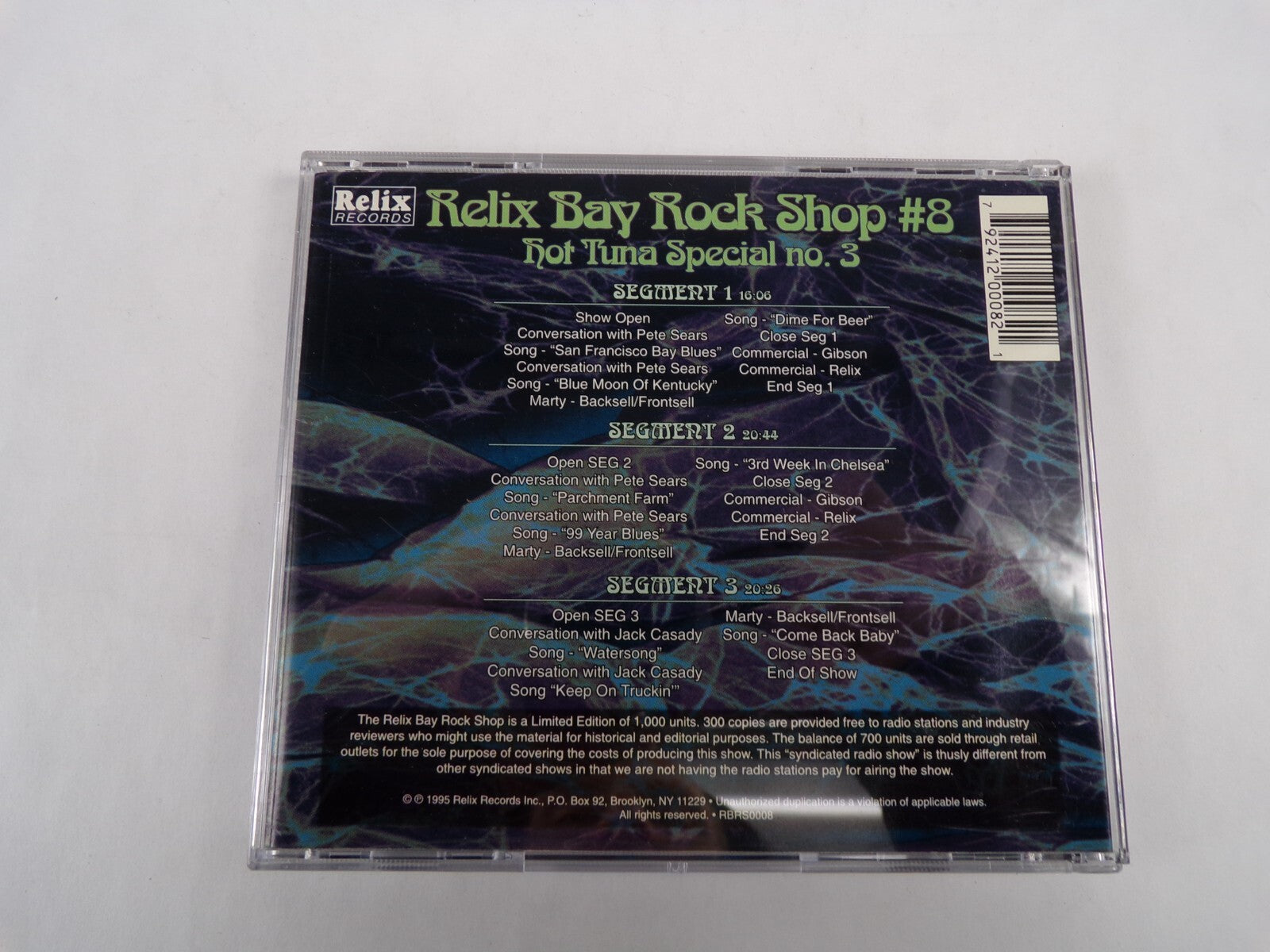 Relix Bay Rock Shop Hot Tuna Special Conversation With Pete Sears Song San CD#55