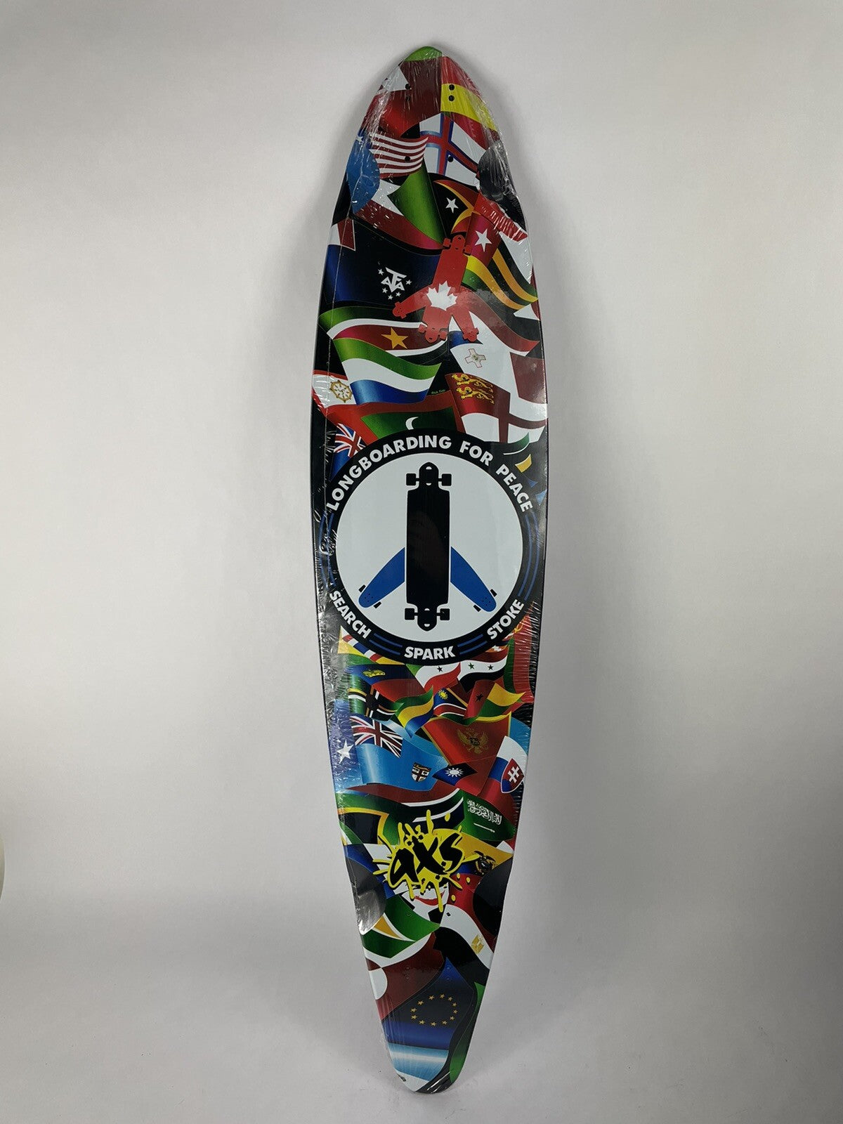 LONGBOARDING  FOR PEACE Pintail 8ply Maple Top mount Downhill 9.25 X 40" C1