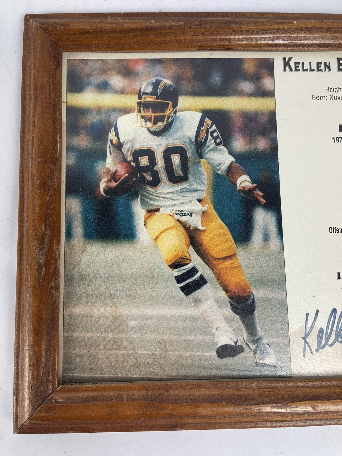 Kellen Winslow Signed 9.5 x 11.5" Framed Induction Day Hall of Fame HOF Chargers
