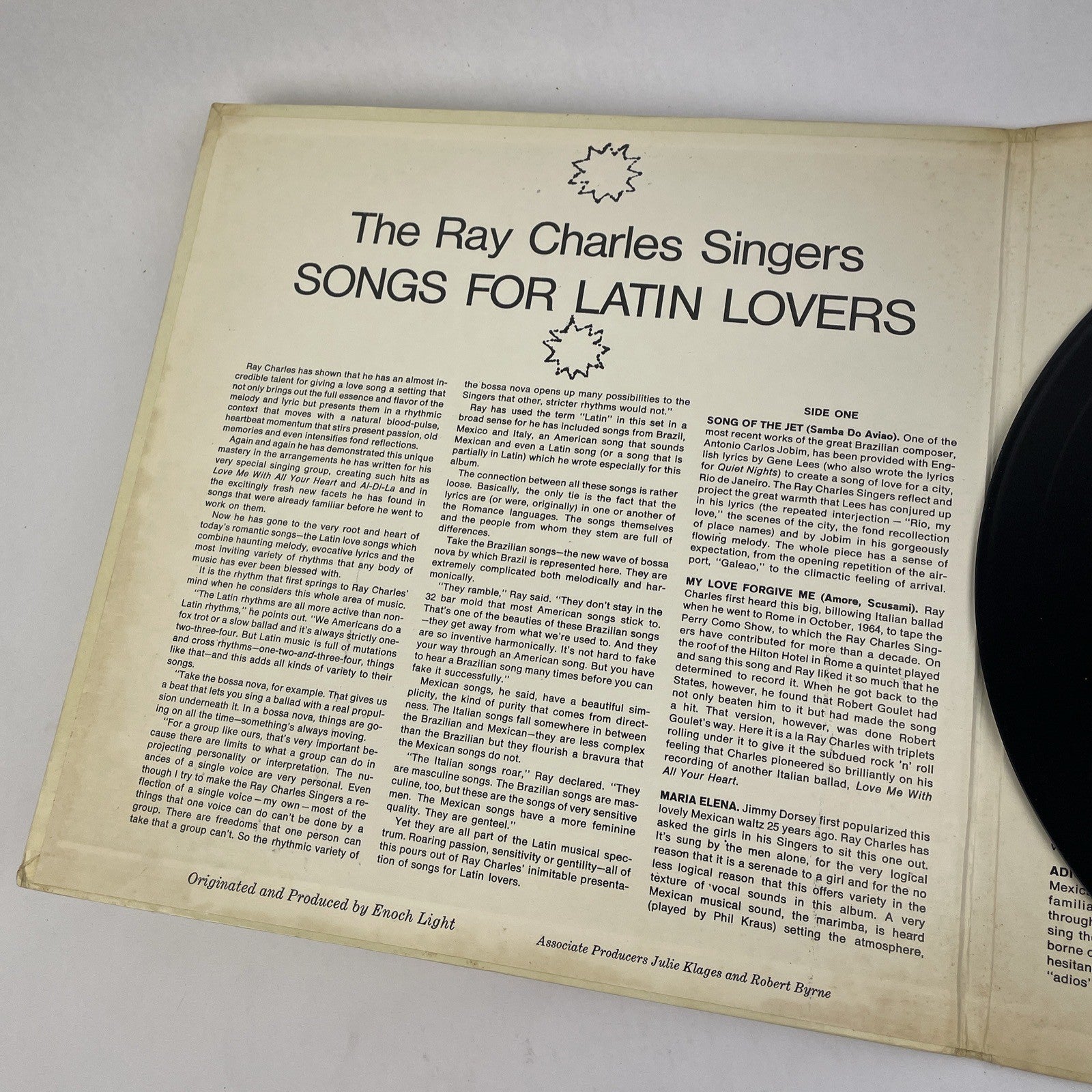 The Ray Charles Singers- " Songs For Latin Lovers " Stereo LP Record - Command
