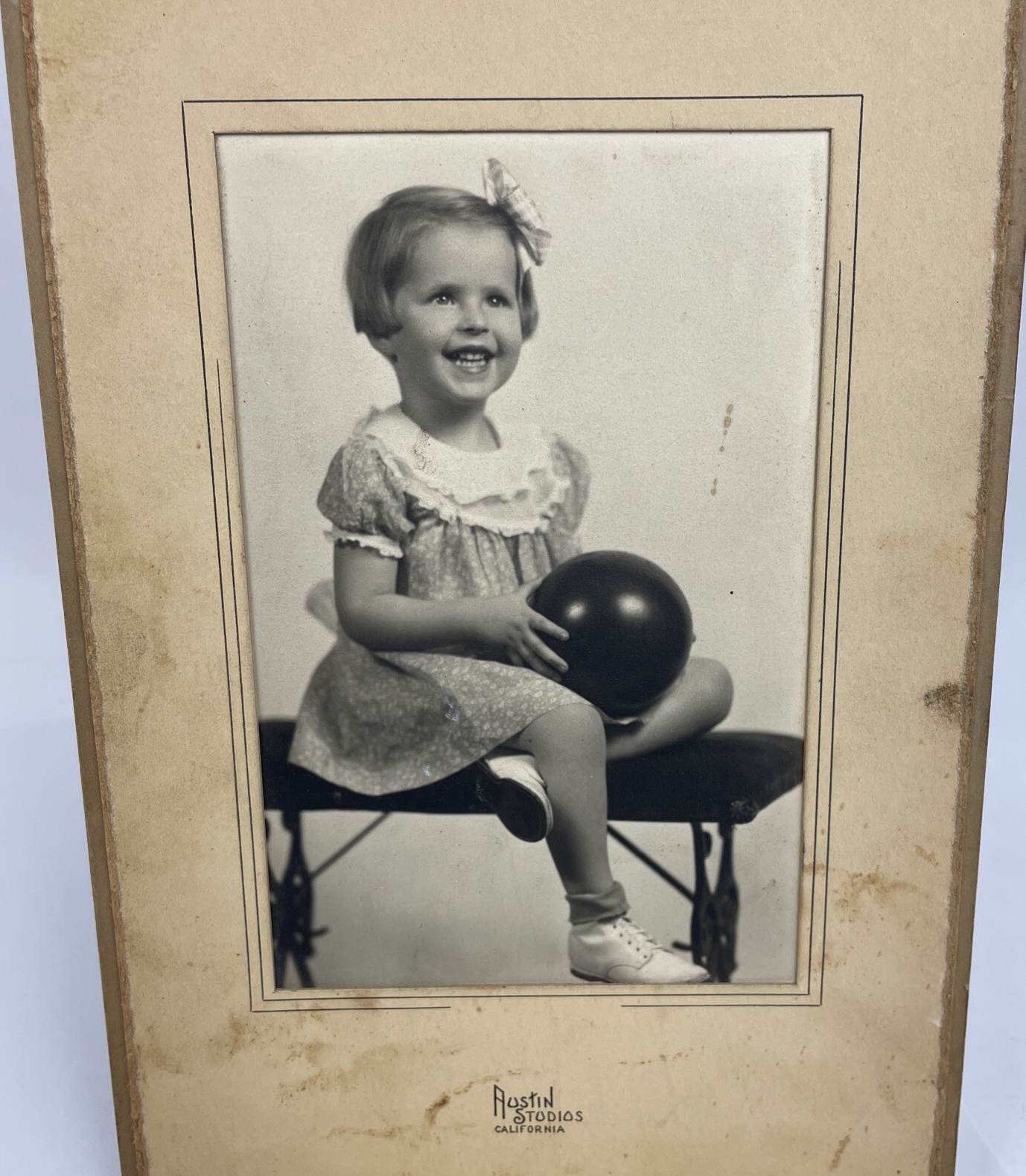 Mid Century Photograph By Austin Studios California Portrait Foldable Lil' Girl
