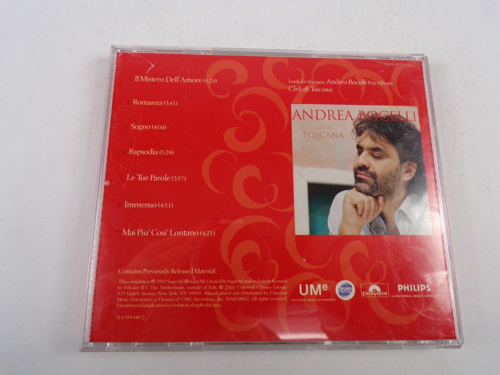 Victorias Secret Presents Mistero Dell Amore Andrea Bocelli Romanza CD#25