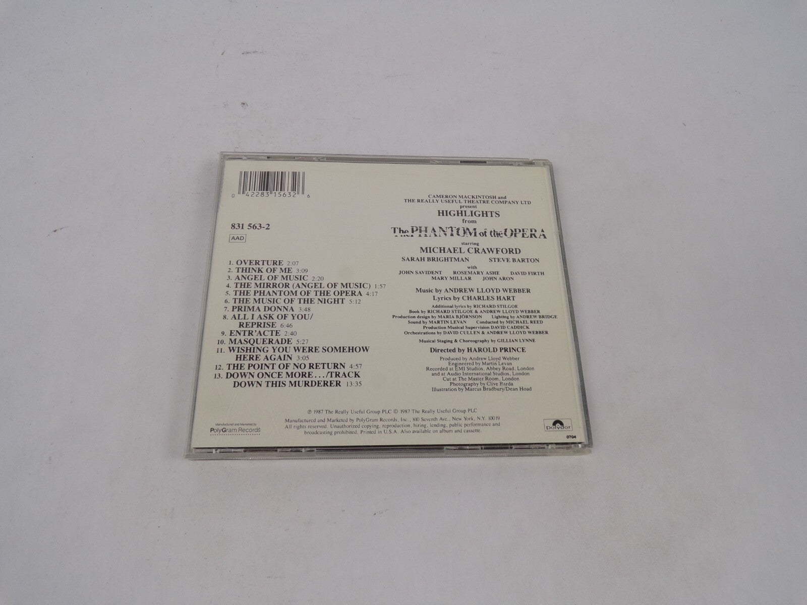 Highlight From The Phantom Of The Opera Overture Think Of Me Angel Of MusicCD#69