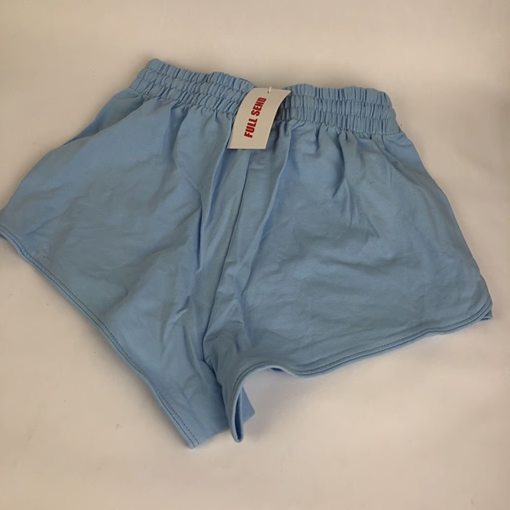 NWT Full Send Booty Shorts Baby Blue Size Small Daily Wear W Drawstring - LOOK