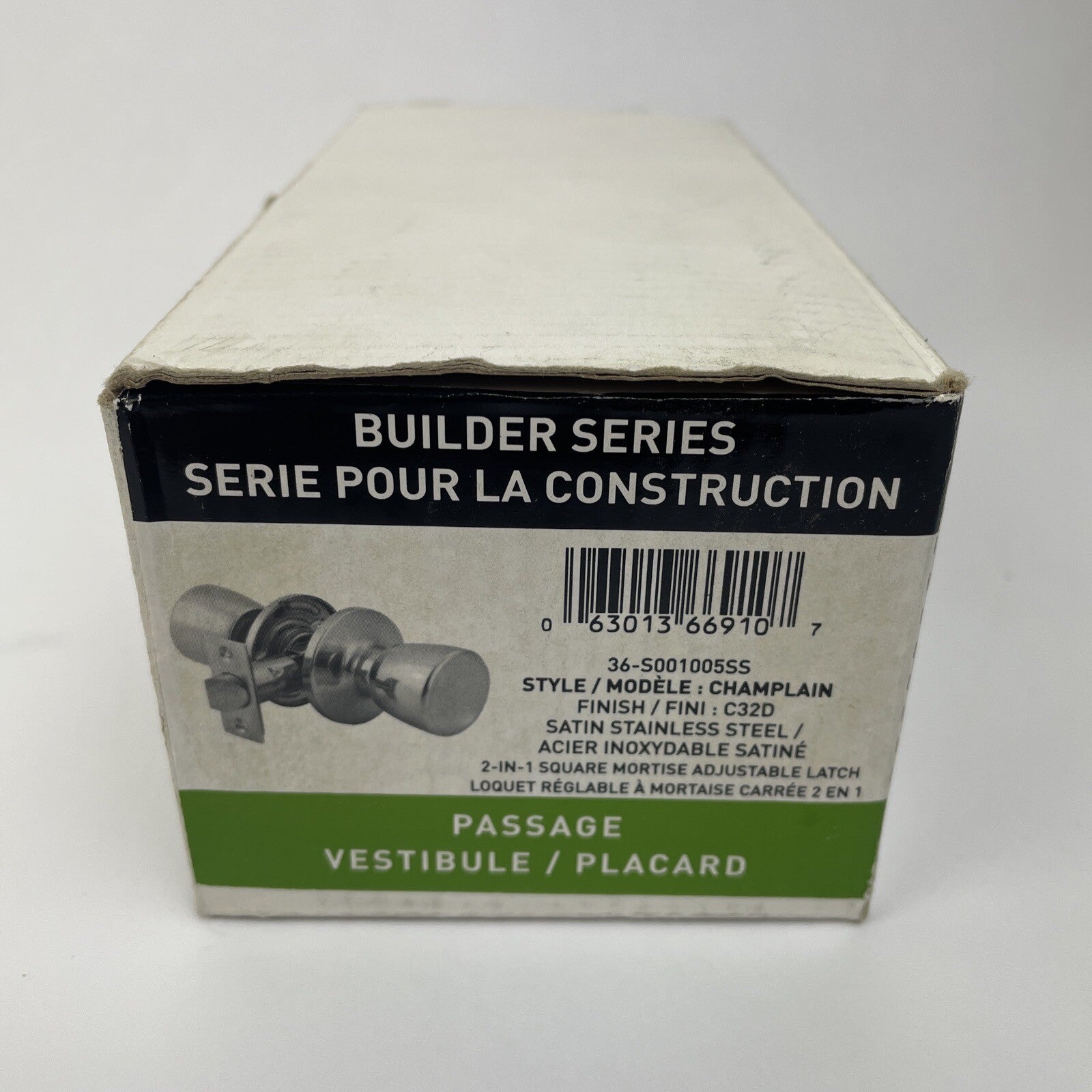 Taymor Builder Series Passage Door Knob fits Doors 1 3/8" to 1 3/4" Thick - NEW