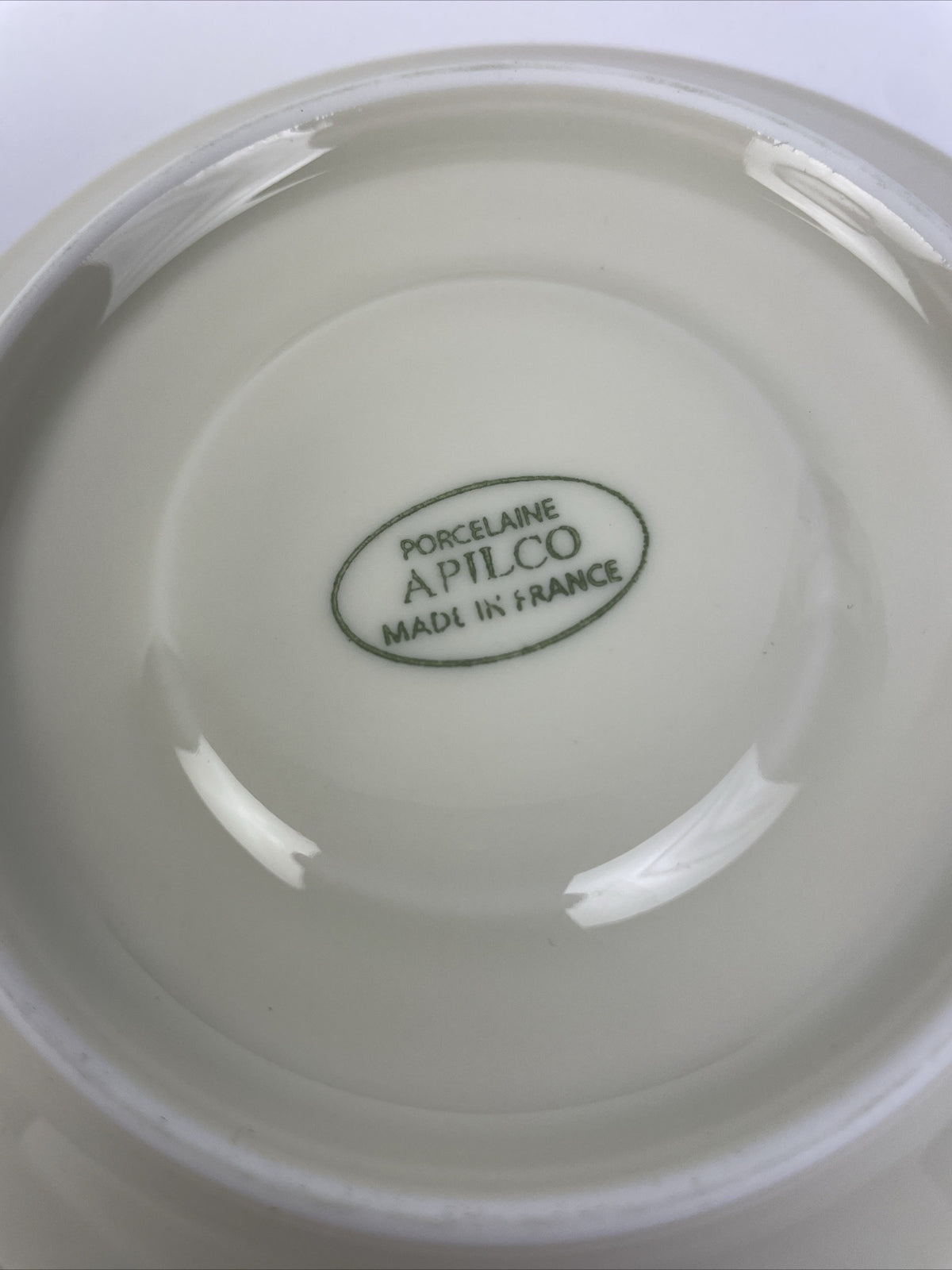 Apilco France Café de Flore porcelain espresso cup and saucer white