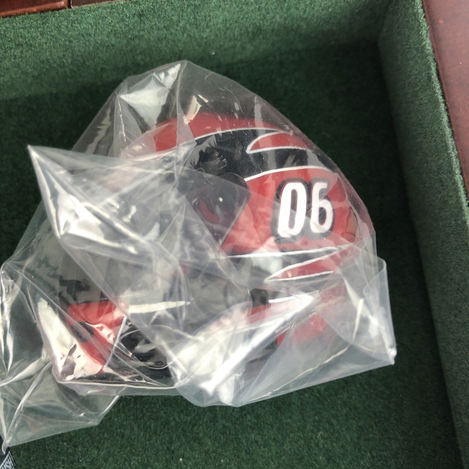 ESPN Team Dish Allstars NASCAR five mini helmets with real wood presentation display box