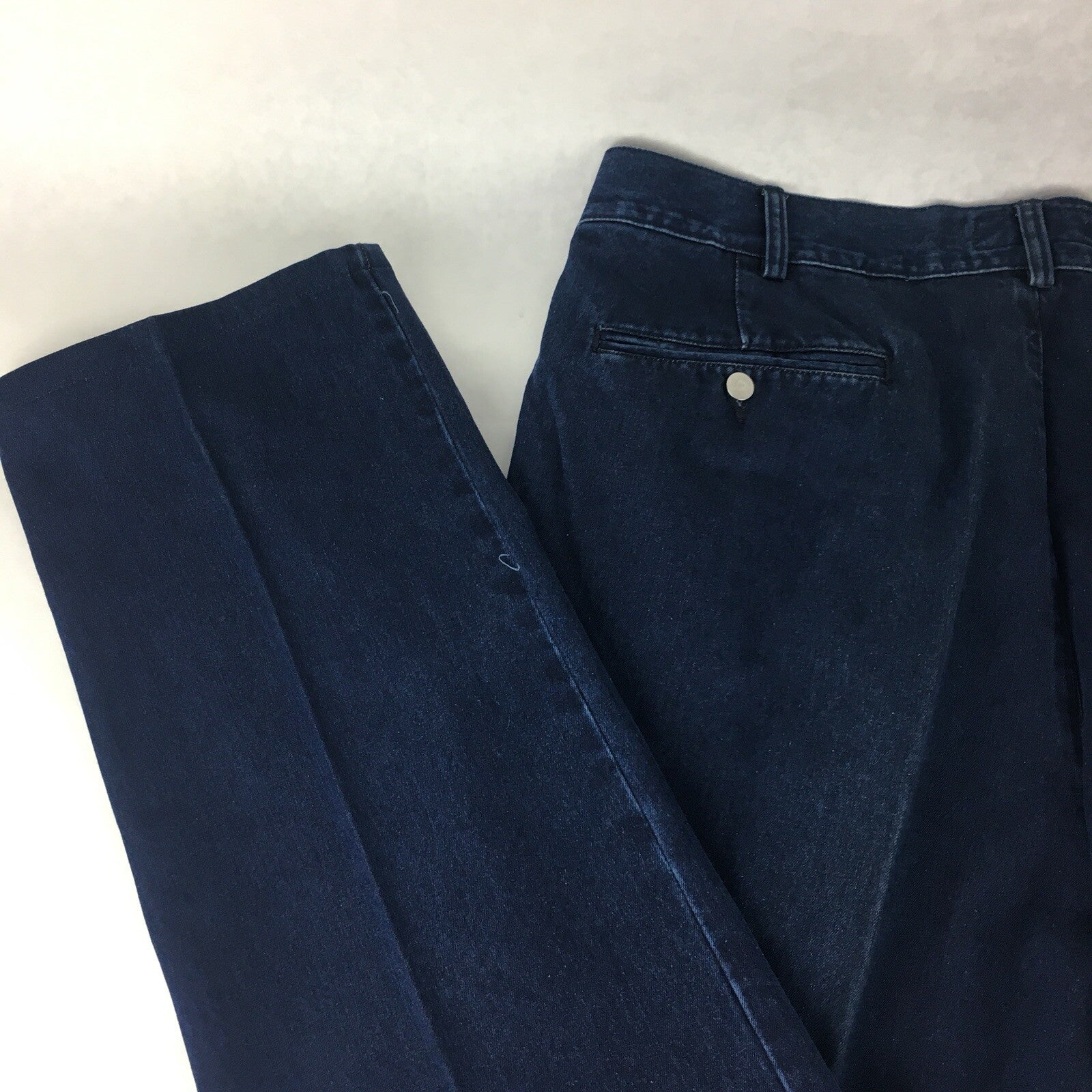 CERRUTI Essential Blue Cotton Denim Mens Jeans Straight 52 