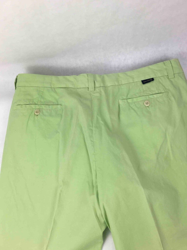 Peter Hadley Mens Pants Light Green Flat Front Pockets Zip 100% Trousers 44x33