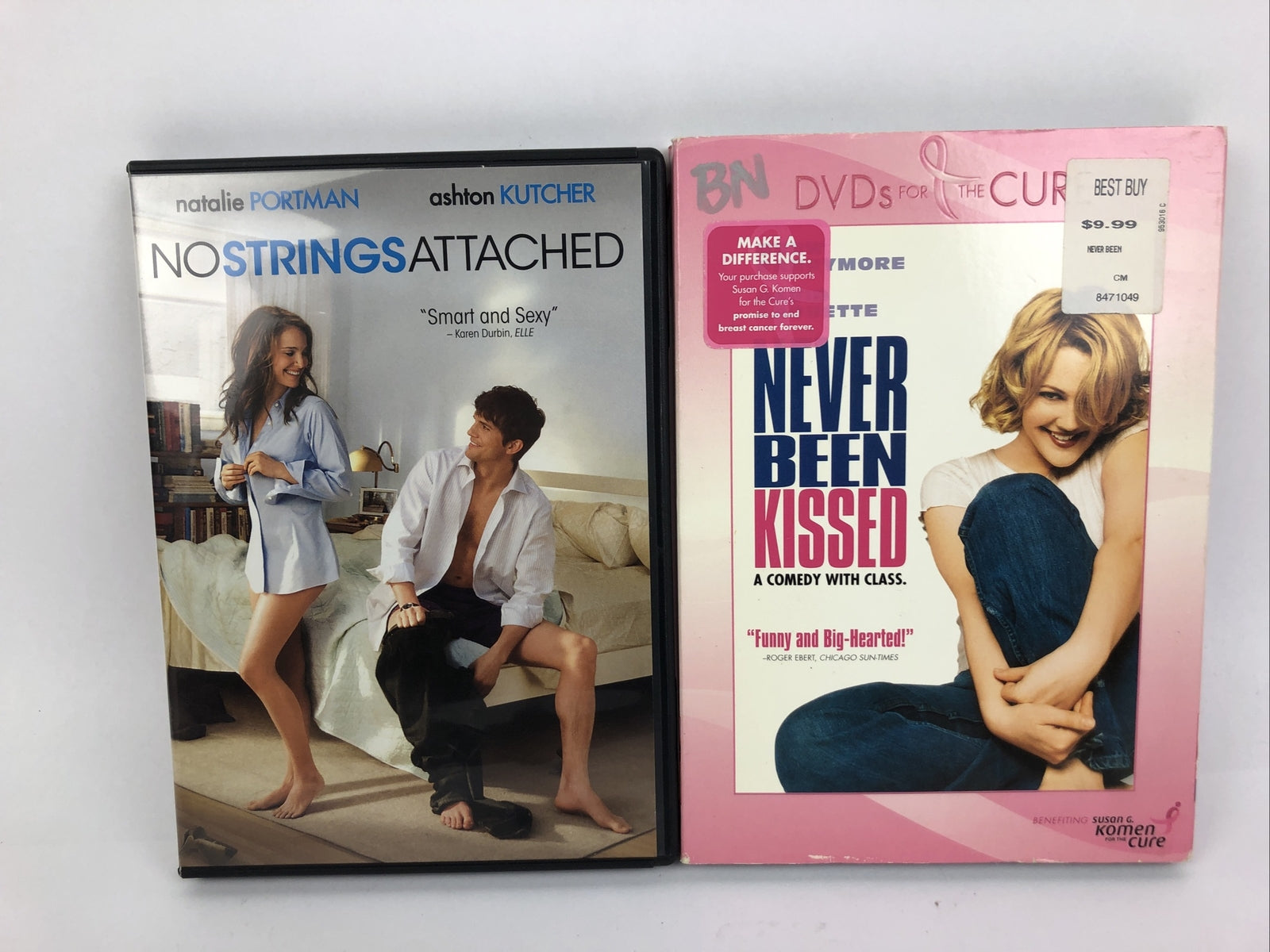 No Strings Attached * Never Been Kissed * (2 DVD Lot) Romantic Comedy - LOOK
