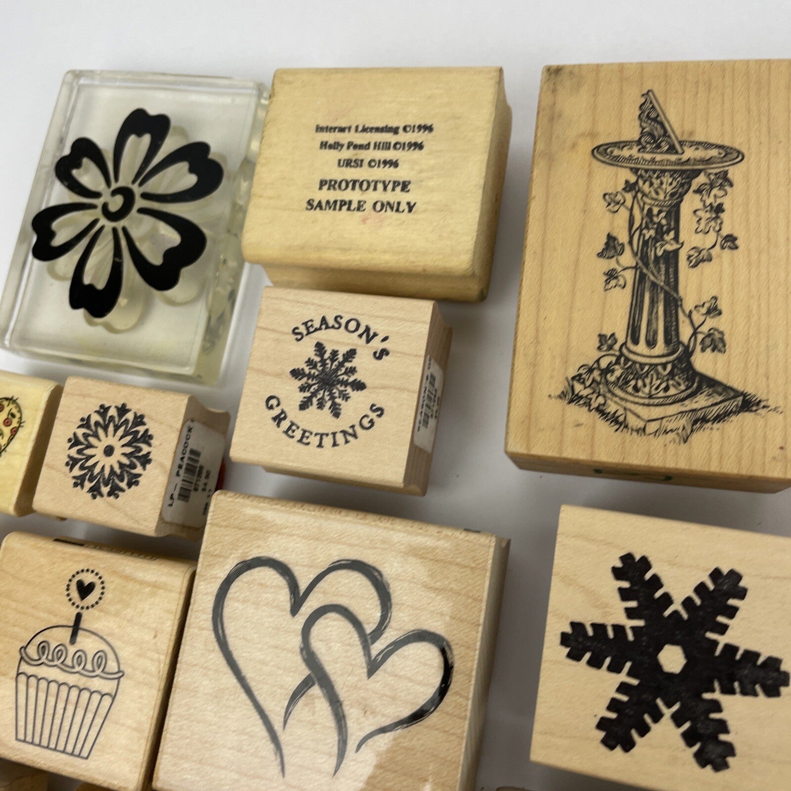 Rubber Stamp Lot SANTA Flowers Christmas DOG Paw Words Scrapbook Paper New Used