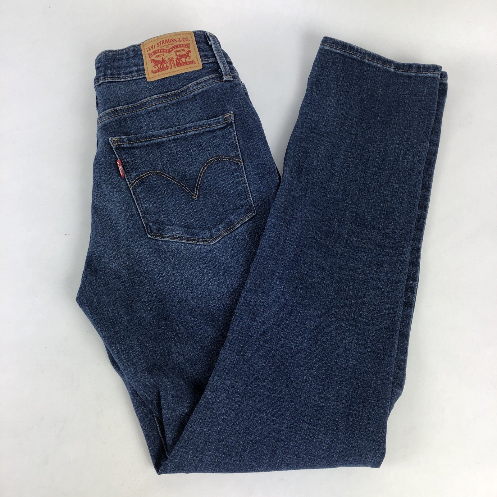 Levis Signature Modern Slim Denim Jeans Womens 6 Blue Stretch Mid Rise Skinny